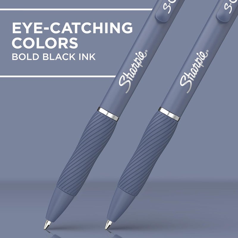 Sharpie S-Gel, Gel Pens, Medium Point (0.7mm), Assorted Fashion Barrels, Black Ink, 12 Count - Office, Teacher, School Supplies - Image 3