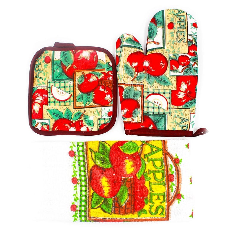 JADES Kitchen Towel Oven Mitt Kitchen Coaster Set of 3 A - Image 1
