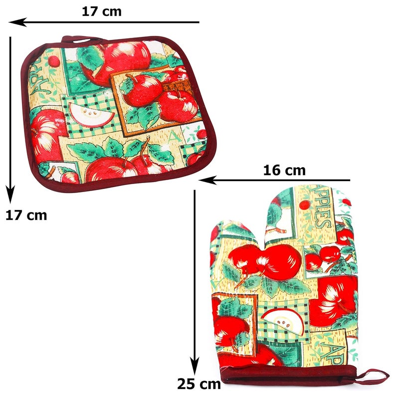 JADES Kitchen Towel Oven Mitt Kitchen Coaster Set of 3 A - Image 5