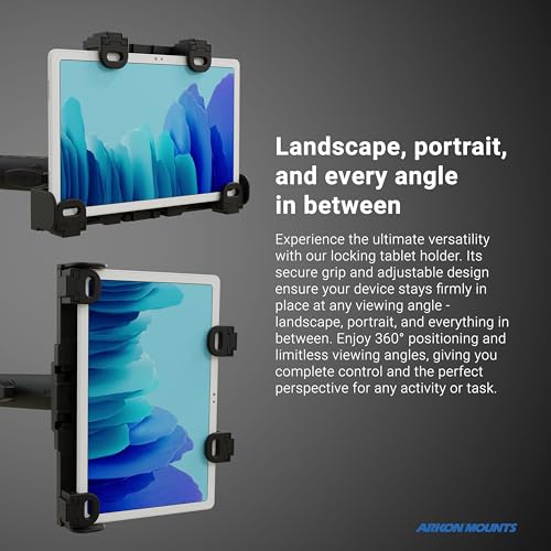 ARKON Mounts - Forklift Locking Tablet Mount with 8.5-inch Shaft Arm Adjustable Flexibility Effortless Installation Engineered for Warehouse Vehicles Fits iPad and Samsung Tablets - Image 4