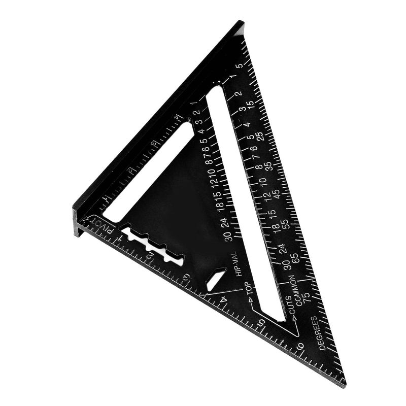 Carpentry Ruler, Aluminum Alloy Protractor with Matte Surface for Engineer Carpenter Construction Renovation Projects (Black) - Image 4