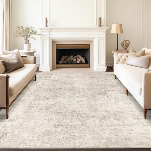 Art&Tuft Washable Rugs 6x9, Anti-Slip Backing Abstract 6x9 Area Rugs, Stain Resistant Rugs for Living Room, Foldable Machine Washable Area Rug (6'x9', Beige) - Image 5