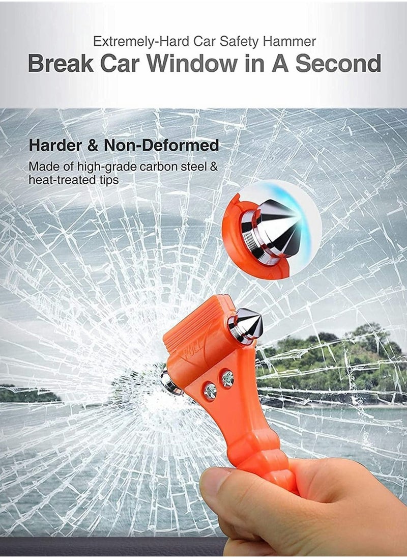 SYOSI 2 Packs Car Window Breaker and Seatbelt Cutter, Car Emergency Escape Tool with Glass Breaker Seat Belt Cutter, 2-in-1 Car Safety Hammer, Premium Carbon Steel Automotive Life Rescue Tools Kit  - Image 2