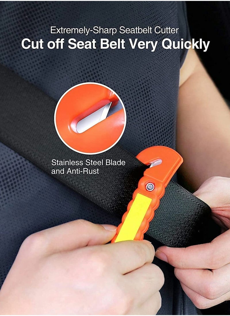 SYOSI 2 Packs Car Window Breaker and Seatbelt Cutter, Car Emergency Escape Tool with Glass Breaker Seat Belt Cutter, 2-in-1 Car Safety Hammer, Premium Carbon Steel Automotive Life Rescue Tools Kit  - Image 3