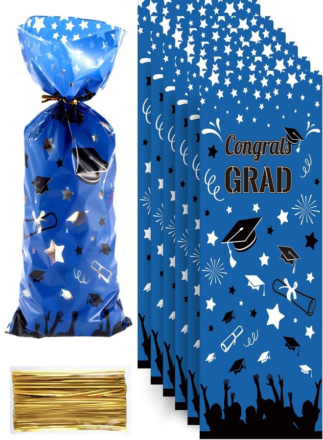 Chuangdi 2026 Graduation Candy Bags Graduation Treat Goodie Bags Graduate Party Gift for Grad Party Favors, 100 Pack(Blue) - Image 1