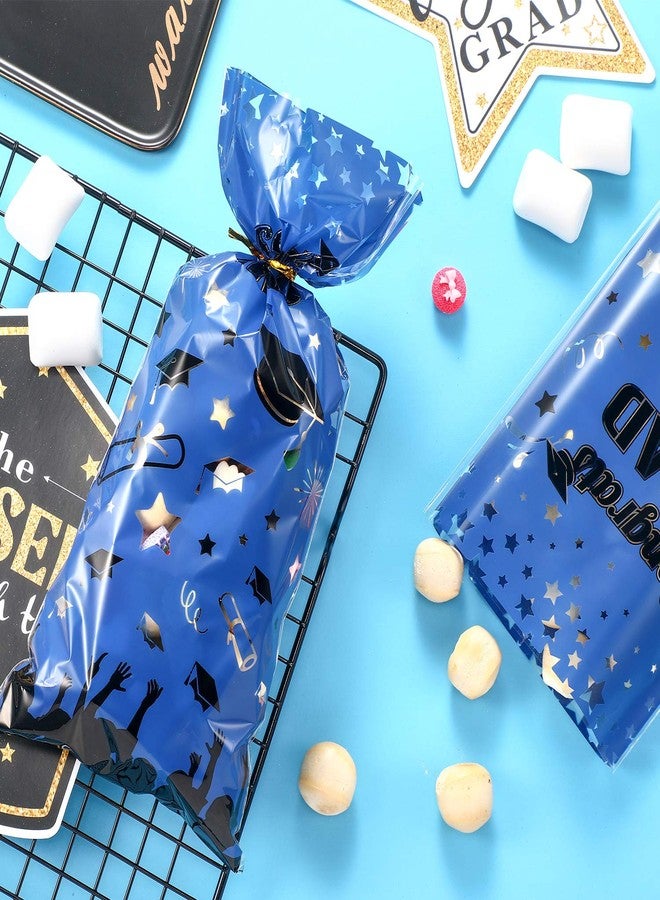 Chuangdi 2026 Graduation Candy Bags Graduation Treat Goodie Bags Graduate Party Gift for Grad Party Favors, 100 Pack(Blue) - Image 4