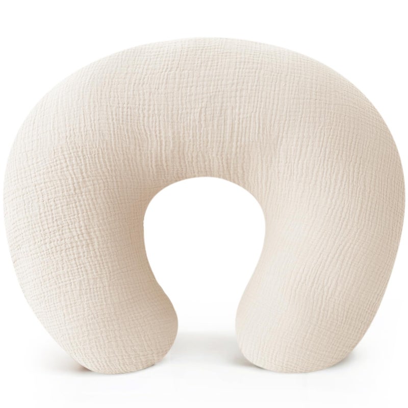 Konssy Muslin Nursing Pillow Covers, 100% Cotton Soft & Adorable Covers for Breastfeeding Pillows, Slipcovers for Newborn Baby Boys & Girls - Image 1