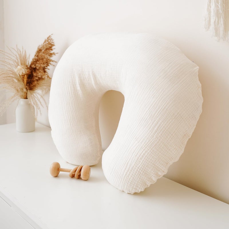 Konssy Muslin Nursing Pillow Covers, 100% Cotton Soft & Adorable Covers for Breastfeeding Pillows, Slipcovers for Newborn Baby Boys & Girls - Image 5
