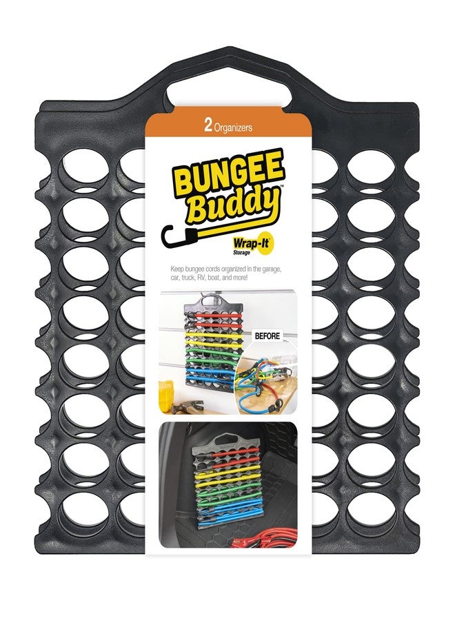 Wrap-It Storage Bungee Buddy - Bungee Cord Holder (2-Pack) - for Assorted Size Heavy Duty Bungee Cords or Straps with Hooks for Automotive and Garage Organization - Image 1