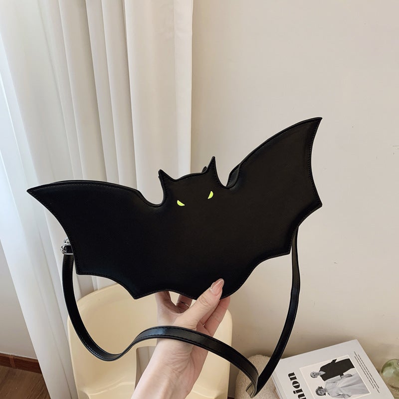 Women's PU Leather Shoulder Bag Halloween Bat Design - Image 3