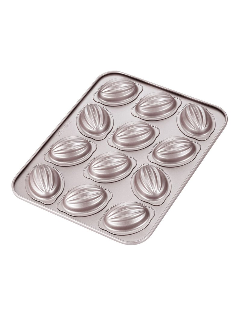 Y&D Cake Mold Muffin Pan Non-Stick Rugby-Shaped Bakeware Mold for Oven Baking and Instant Pot Mini Kitchen (12-Cavity Champagne Gold)  - Image 1