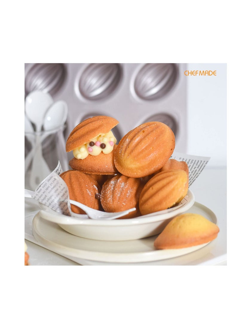 Y&D Cake Mold Muffin Pan Non-Stick Rugby-Shaped Bakeware Mold for Oven Baking and Instant Pot Mini Kitchen (12-Cavity Champagne Gold)  - Image 3