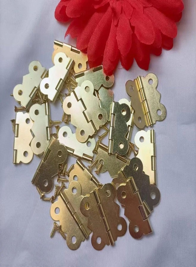 SNOOGG Pack of 15 Mini Decorative Gold Plated Hinges 20x24 mm with Screws for Wooden Box, Jewelry Box, Craft Projects, Small Cabinets, Gift Box, DIY Storage Box Hardware Accessories - Image 5