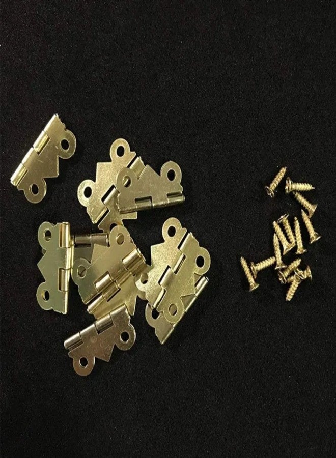 SNOOGG Pack of 15 Mini Decorative Gold Plated Hinges 20x24 mm with Screws for Wooden Box, Jewelry Box, Craft Projects, Small Cabinets, Gift Box, DIY Storage Box Hardware Accessories - Image 4