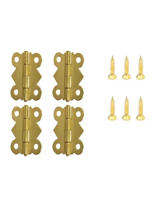 SNOOGG Pack of 15 Mini Decorative Gold Plated Hinges 20x24 mm with Screws for Wooden Box, Jewelry Box, Craft Projects, Small Cabinets, Gift Box, DIY Storage Box Hardware Accessories - Image 1