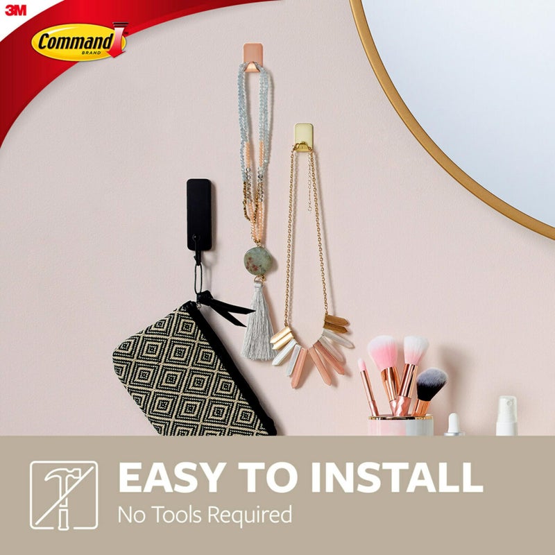 كوماند خطاف معدني صغير من الفولاذ المقاوم للصدأ يحمل 225 جرامًا. كل خطاف ذهبي اللون ينظم الديكور ولا توجد أدوات يحمل بقوة 4 خطافات معلقة خالية من التلف بالإضافة إلى 5 شرائط/عبوة - Image 4