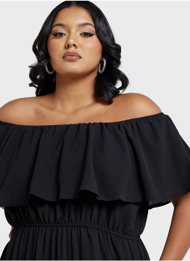 Ella Plus Off Shoulder Dress With Slit