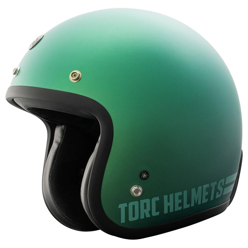 Torc T50 Retro Open Face Helmet Gloss Cali Teal Small - Image 3