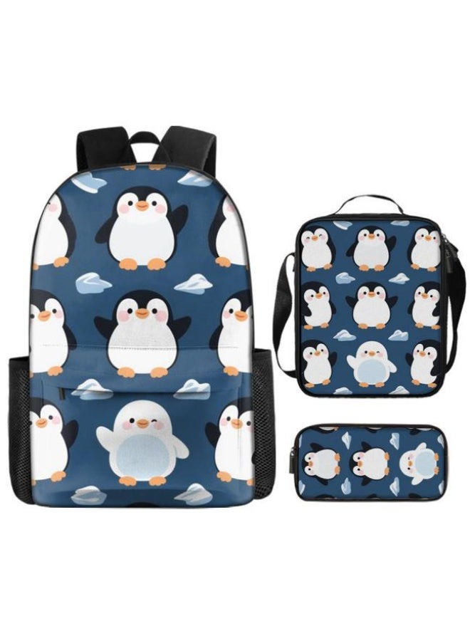 [Super new special offer] Cartoon theme bag three-piece set | double-shoulder + hand-held + storage pen bag | gift self-use good-looking - 1268  - Image 2