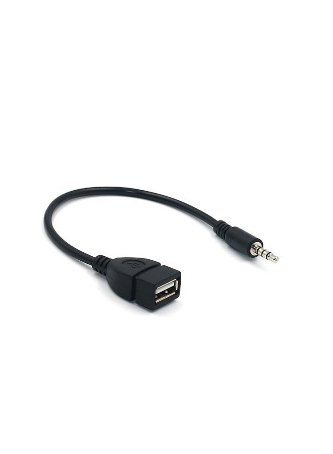 Car Mp3 Adapter USB Female To 3. 5MM U Disk Connection 12V Car CD Player Aux Car Audio Cable-Color:Black-Length:3.5 Injection Car Full Package OTG  - Image 2