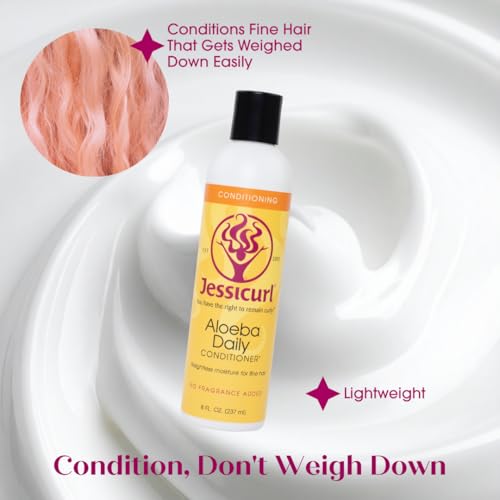 Jessicurl, Aloeba Daily Conditioner for Curly Hair, Island Fantasy, 2 Fl oz. Leave in Conditioner and Hair Detangler for Fine Hair - Image 3