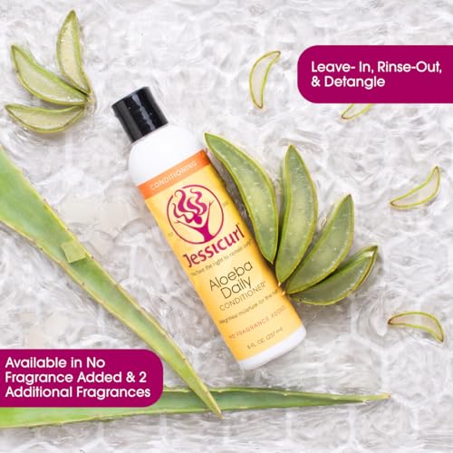 Jessicurl, Aloeba Daily Conditioner for Curly Hair, Island Fantasy, 2 Fl oz. Leave in Conditioner and Hair Detangler for Fine Hair - Image 4