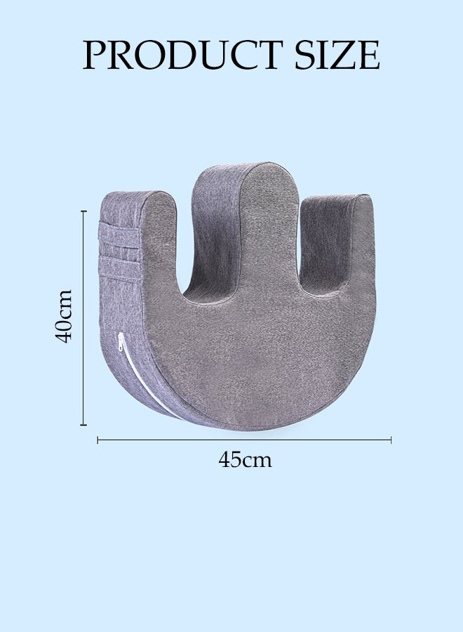 DUNISO Patient Turning Pillow,Multifunctional Elderly Turnover Device，U-Shaped Turn-Over Nursing Device，for Patients Nursing, Caring Lying in Bed Turning Assistant,Grey - Image 2