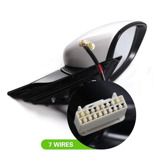 Liizoo Side Mirror for HONDA ACCORD 2018-2022 Car Door Mirror Fits for HONDA ACCORD 2018-2022 Right Passenger Side | Power | Heated |BSM |HO1321329| White (RH)-7 Wires - Image 4