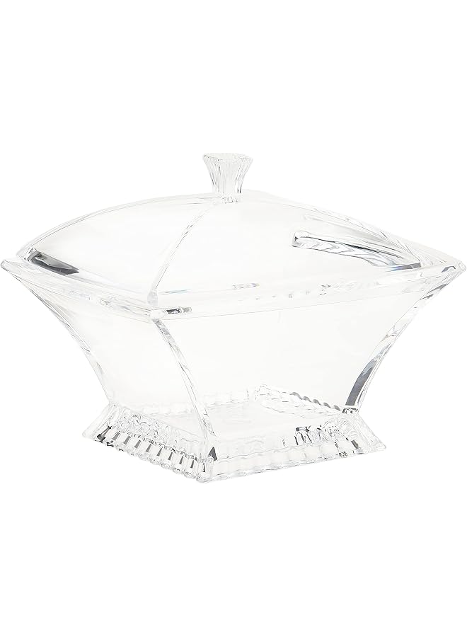Rectangular Medium Candy Bowl With Lid 26 Cl - Hw- 18- 18Bl, Clear, Acrylic Material