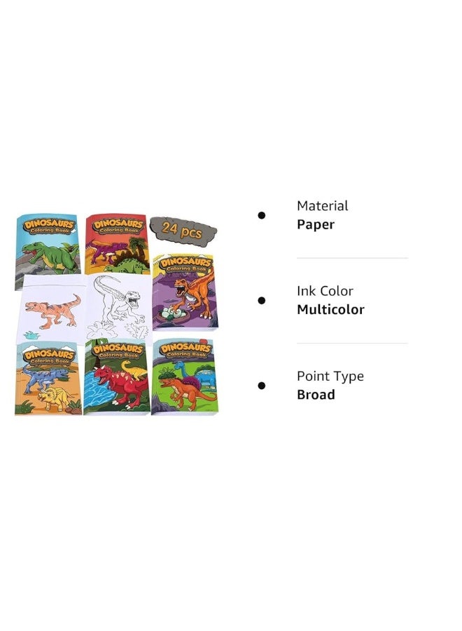 Nezyo 24 Pieces Mini Dinosaur Coloring Books for Kids, Dino Painting Drawing Book Small Color Booklets Party Favors Coloring Book Designs for Boys and Girls Creative Activity Birthday Party Supplies - Image 3