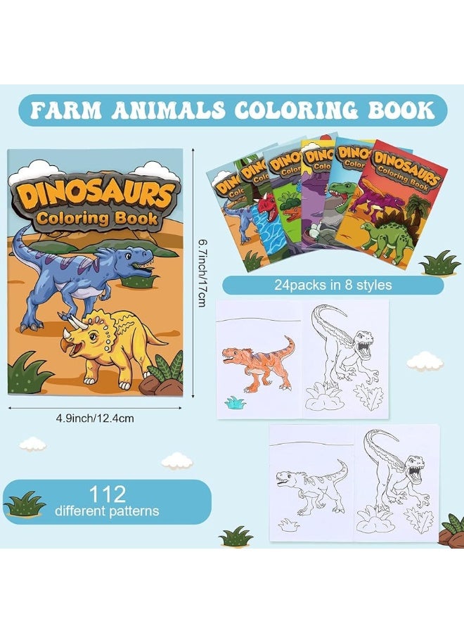 Nezyo 24 Pieces Mini Dinosaur Coloring Books for Kids, Dino Painting Drawing Book Small Color Booklets Party Favors Coloring Book Designs for Boys and Girls Creative Activity Birthday Party Supplies - Image 2