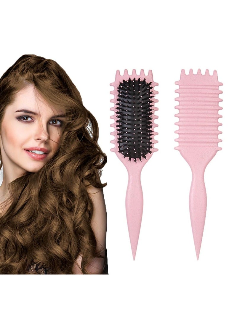 ALKAYAN Curl Define Styling Brush,Curly Hair Brush, Wet Dry Detangler Hair Brush, The Essential Tool For Shaping And Styling Your Curls, Achieve Perfectly Defined Curl (Pink) - Image 2
