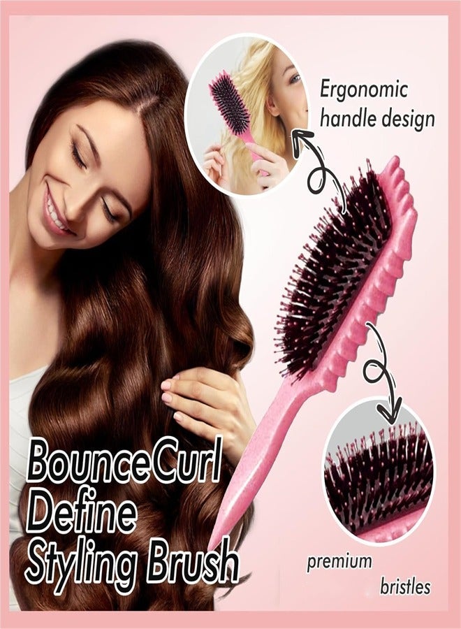 ALKAYAN Curl Define Styling Brush,Curly Hair Brush, Wet Dry Detangler Hair Brush, The Essential Tool For Shaping And Styling Your Curls, Achieve Perfectly Defined Curl (Pink) - Image 5