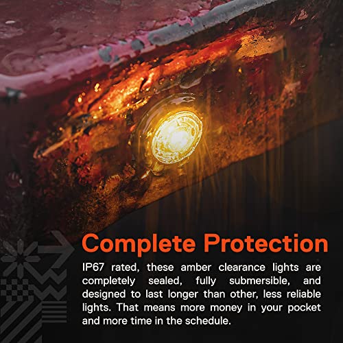 ONLINE LED STORE TRUE MODS 10pc 3/4" Inch Round Amber Trailer 12V LED Marker Light [DOT FMVSS 108] [SAE P2PC] [Semi-Spherical Output] [IP67 Waterproof] [Bullet Style] Small Clearance Marker Lights for Trailer Truck RV - Image 5