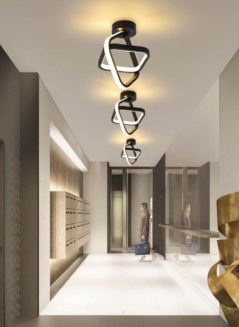 HOMESTAR Square Hallway Light, Modern Mini LED Ceiling Light Fixtures, 3 Color Changeable Acrylic Metal Lamp for Living Room Bedroom Kitchen Office Corridor Lights (3000K-6500K) - Image 2