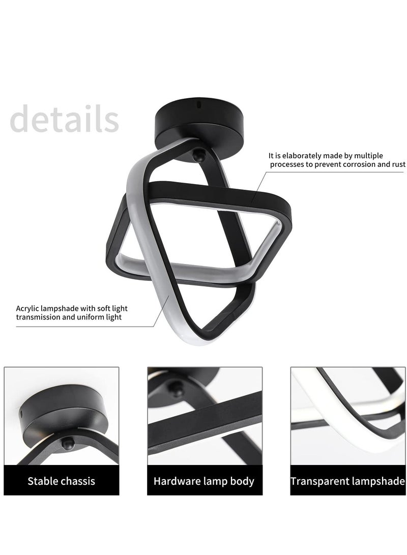 HOMESTAR Square Hallway Light, Modern Mini LED Ceiling Light Fixtures, 3 Color Changeable Acrylic Metal Lamp for Living Room Bedroom Kitchen Office Corridor Lights (3000K-6500K) - Image 4