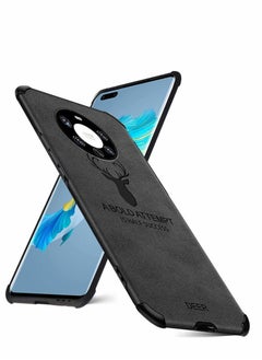 Excefore Phone Case for Huawei Mate 40 Pro+, Ultra-thin Matte Leather Back Case Silicone Soft Edge Shockproof Full Body Protective Cover Case for Huawei Mate 40 Pro Plus 6.76" -Black  - Image 1