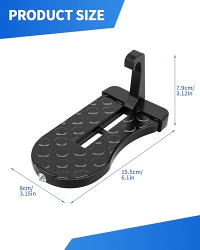 Cfyosnk Car Door Step, Aluminum with 400lb Capacity, Anti-Slip Surface, Foldable for Car Roof Access and Roof Racks, Black Step for SUV/Truck - Image 2