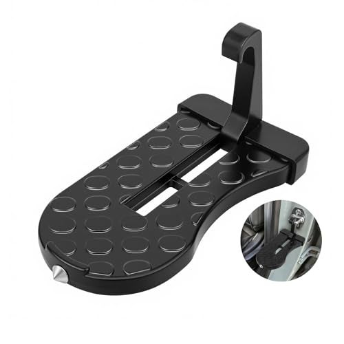 Cfyosnk Car Door Step, Aluminum with 400lb Capacity, Anti-Slip Surface, Foldable for Car Roof Access and Roof Racks, Black Step for SUV/Truck - Image 1