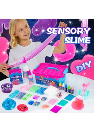 Fruit Garden Crunchy Slime Making Kit - Unicorn & Ice Cream Theme Slime Kit with Foam & Jelly Cube, Non-Sticky Slime Toy for Kids Boys Girls Ages 6-12 | Ideal Birthday & Ramadan Gifts - view 4