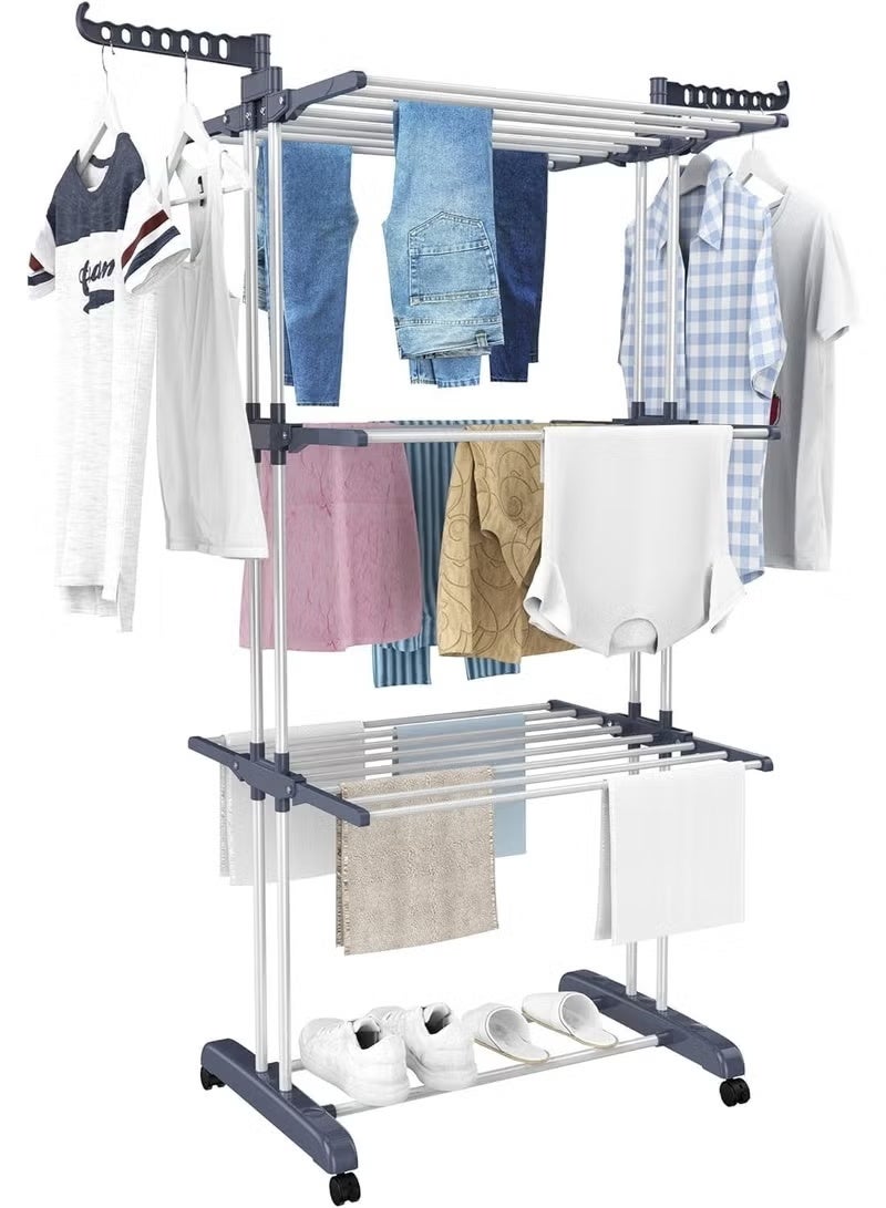 ZAICA Clothes Drying Stand 4 Tier - Heavy Duty Foldable Clothes Drying Stand - Perfect Indoor & Outdoor Clothes Dryer - Image 1