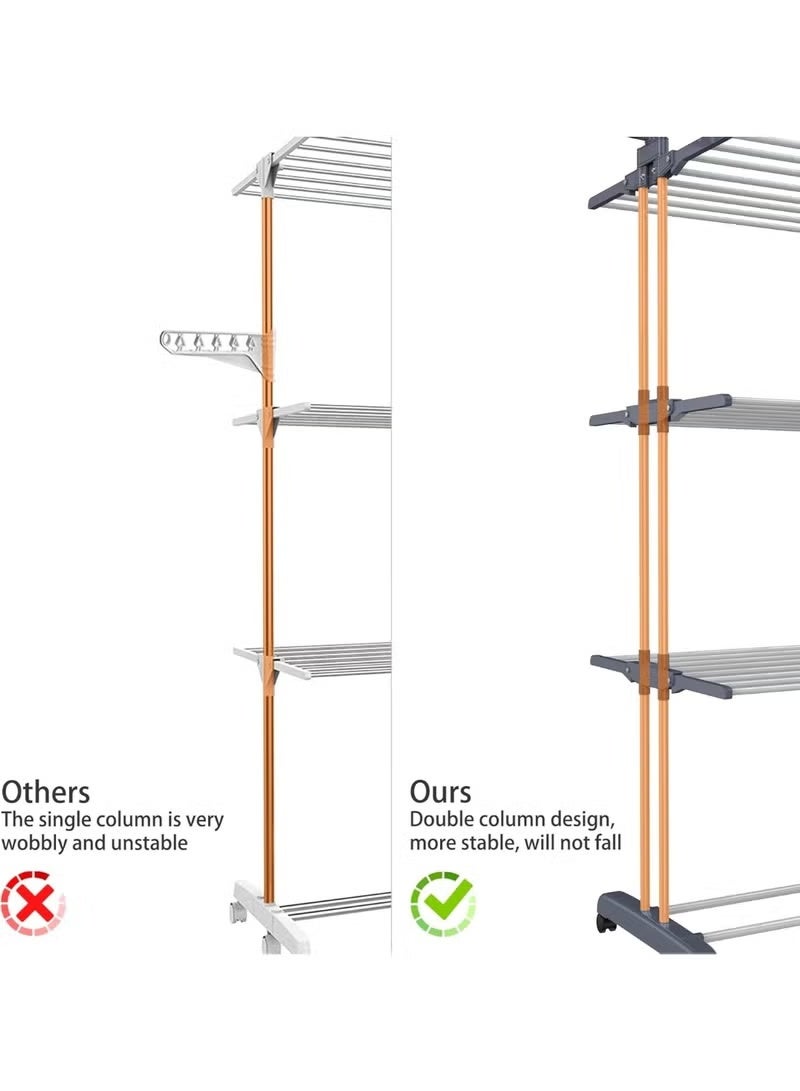 ZAICA Clothes Drying Stand 4 Tier - Heavy Duty Foldable Clothes Drying Stand - Perfect Indoor & Outdoor Clothes Dryer - Image 3