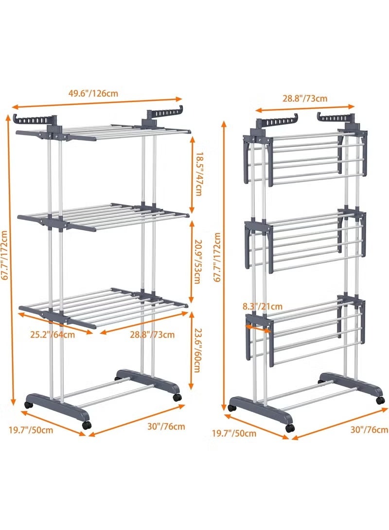 ZAICA Clothes Drying Stand 4 Tier - Heavy Duty Foldable Clothes Drying Stand - Perfect Indoor & Outdoor Clothes Dryer - Image 4