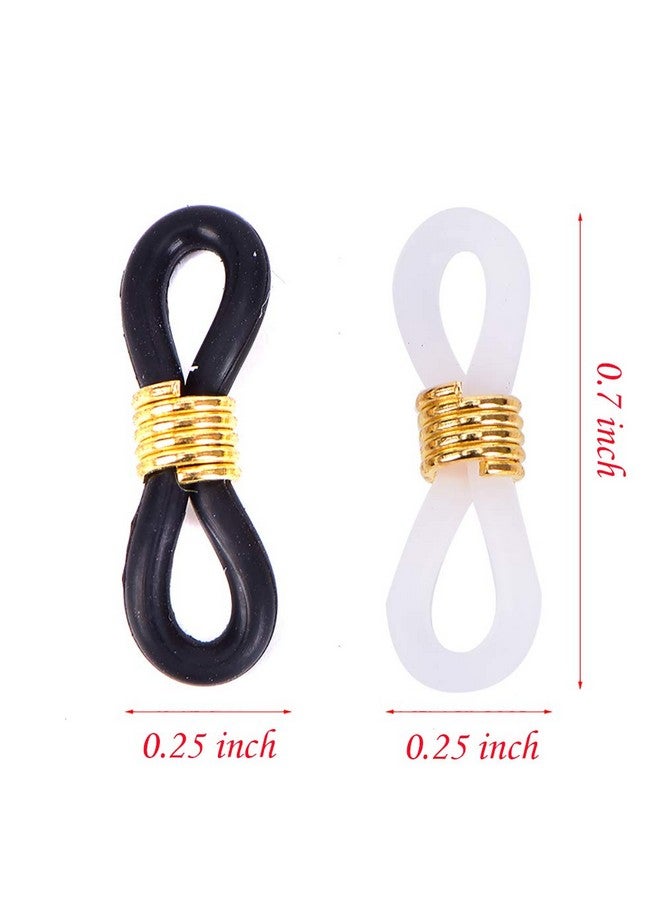 Ruwado Ruwado 16 Pcs Eyeglass Chain Ends Silicone Adjustable Anti-Slip Rubber Connectors Eyeglass Strap Retainer Chain Holder Loops for Sunglasses Sports Eyeglasses Necklace Chain  - Image 3