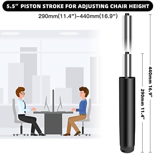 JDSHINE Office Chair Spare Parts Heavy Duty Gas Lift Hydraulic Pneumatic Shock Cylinder 120mm Universal Size Easily Replacement Fits Most of Executive Chairs Black - Image 2