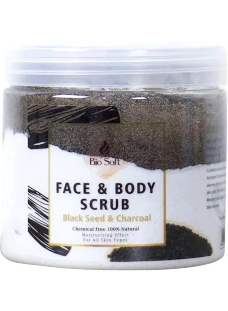 بيو سوفت مقشر الوجه والجسم بيو سوفت بالفحم والحبة السوداء – تنظيف عميق وتقشير طبيعي لبشرة نقية وصافية
