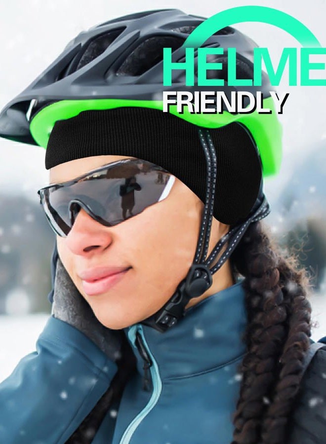 Oliumt Winter Ear Warmer Headband for Men Women Double-Layer Knit Ear Muffs Cover with Fuzzy Lining for Running and Cycling (Army Green, One Size) - Image 5