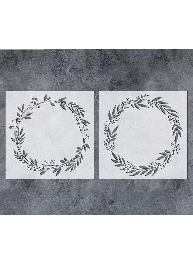 G GSS Designs Gss Designs Laurel Wreath Stencil (2 Pack) Reusable Leaf Template Stencils (12X12 Inch) For Painting On Wood Diy Plant Outdoor Wood Sign Home Decor (Sl 092)  - Image 2