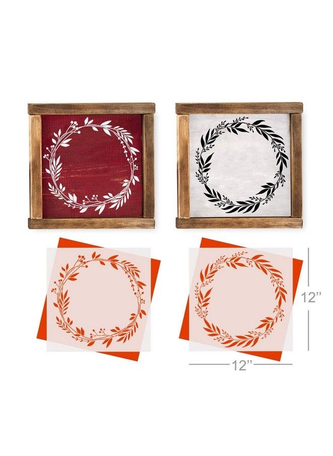 G GSS Designs Gss Designs Laurel Wreath Stencil (2 Pack) Reusable Leaf Template Stencils (12X12 Inch) For Painting On Wood Diy Plant Outdoor Wood Sign Home Decor (Sl 092)  - Image 3