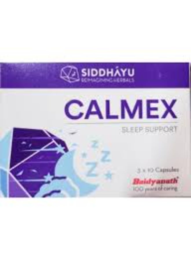 SIDDHAYU Calmex Sleep Support Capsules, Herbal Relaxation & Restful Sleep Support, 30 Capsules - Image 2